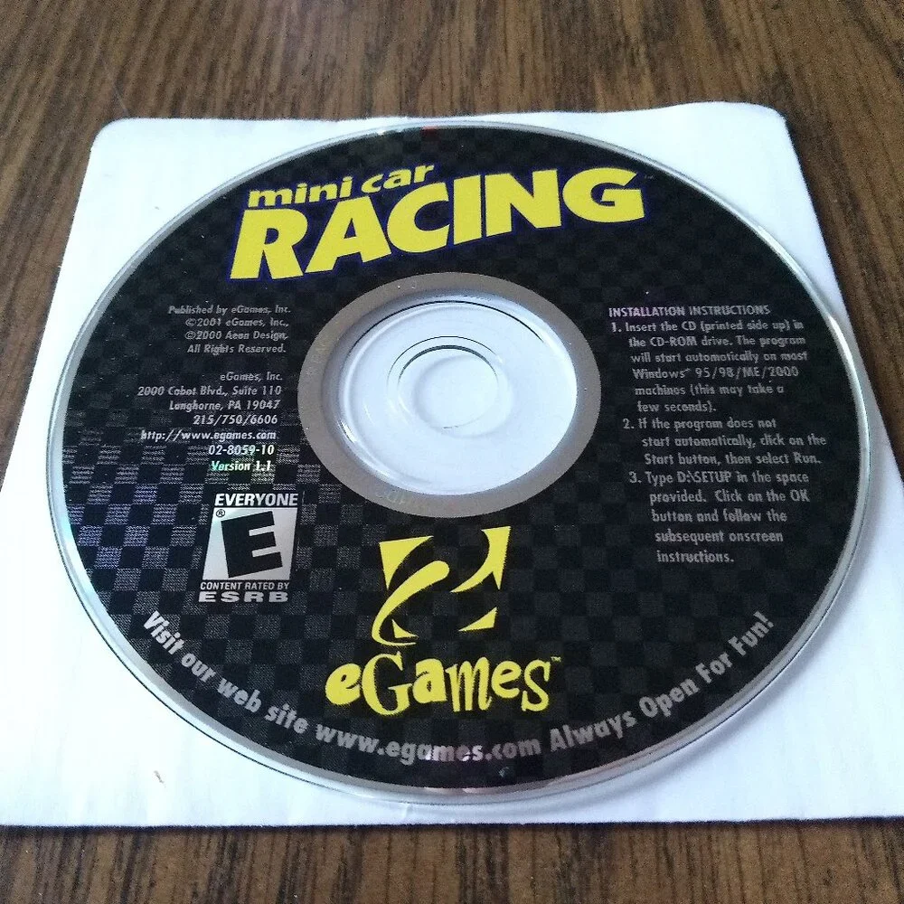 EGames Mini Car Racing For Microsoft Windows Pc's